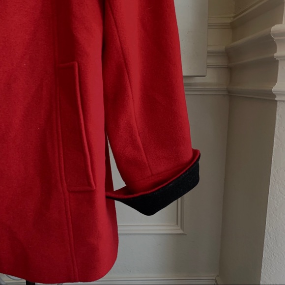 PRESTON & YORK RED WOOL PEA COAT - Picture 9 of 15